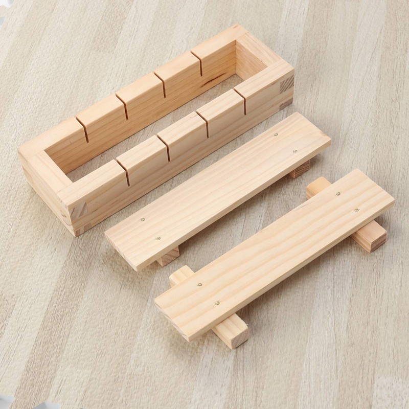 DOITOOL Sushi Making Kit Wooden Rectangular Sushi Press Mold Maker
