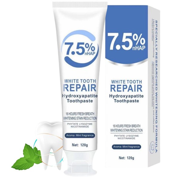 Enamel Protection Hydroxyapatite Toothpaste, Fluoride-Free with Gentle Mint for Sensitive