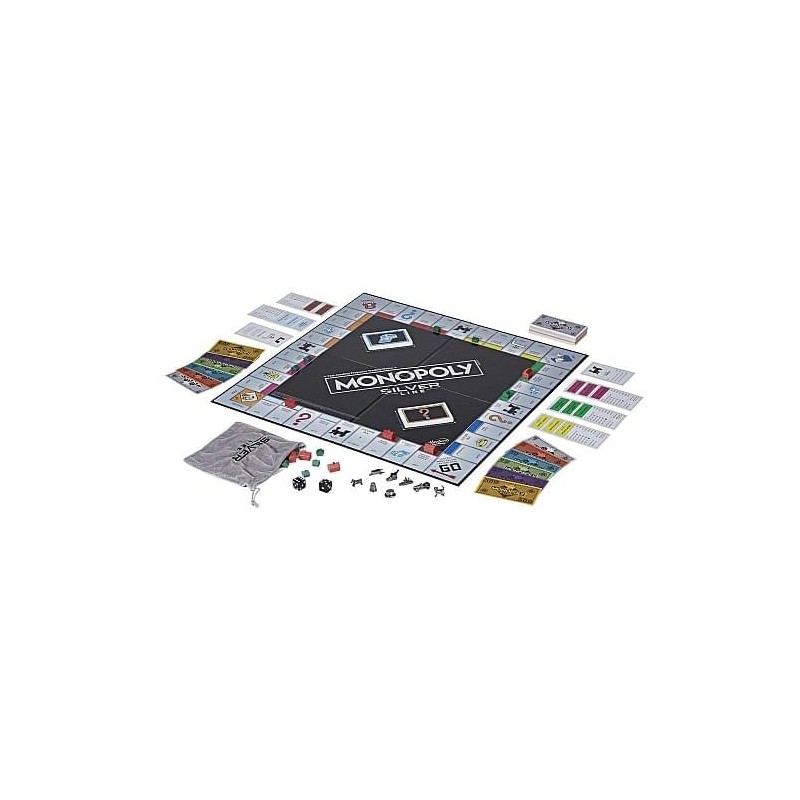 Monopoly Silver Line Exclusive Premium Board Game - New Modern