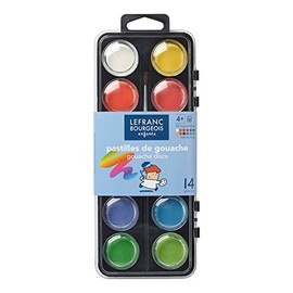 Lefranc Bourgeois assortment de 12 oil pastels, 8 mm, multicoloured, 12 Wasserfarben für die Schule, inkl. 1 Pinsel