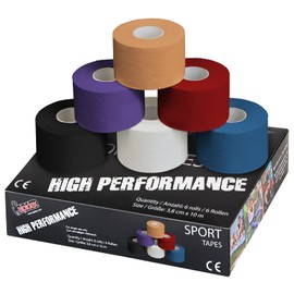 ALPIDEX 6 Rollen Sport Tape Set 3,8 cm x 10 m Gelenk Tapeverband Viele Farben Reißbares Unelastisches Sporttape Hautfreundlich Handball Fußball Volleyball, Farbe:bunt