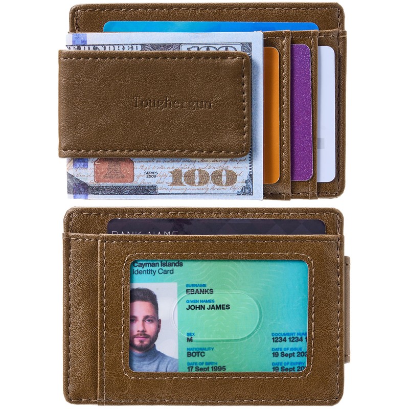 Toughergun Slim Minimalist Wallet for Men with Magnetic Money Clip