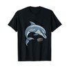 Dolphin Animal Ice Hockey Puck Cartoon Character T-Shirt