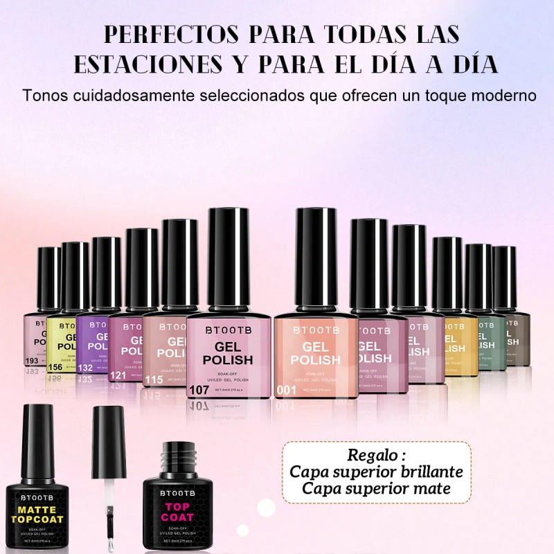 Btootb Geles Semipermanentes Esmaltes Gama 12 Uñas Gelish
