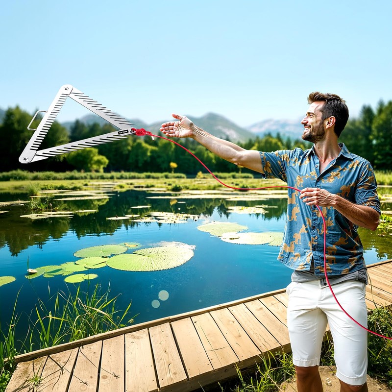 VEVOR 24in Aquatic Weed Rake, 3-Sided Lake Weed Rake with
