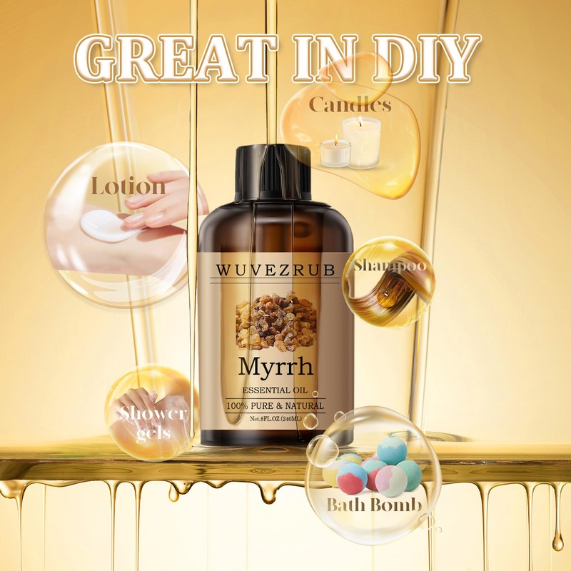 Wuvezrub Myrrh Essential Oil 240ML - 100% Pure and Natural