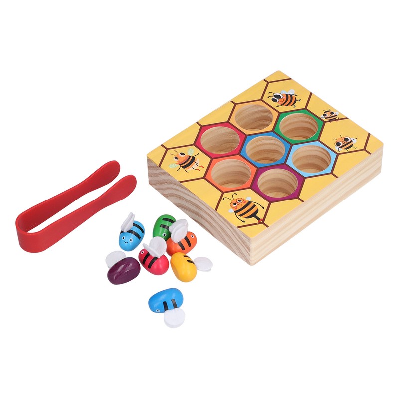 Clamp Bee Matching Game Toys Early Educational Learning Fine Motor
