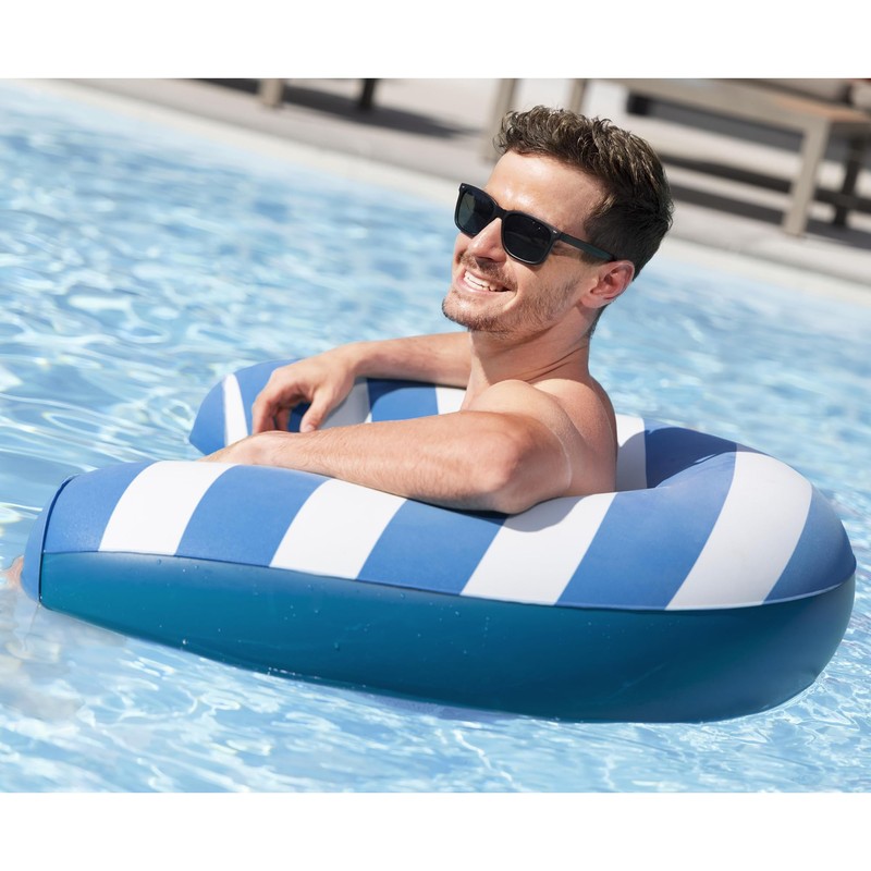 H2O GO Comfort Plush Noodle Chair - Blue & White
