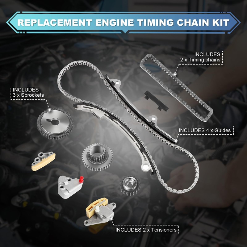 GSNIZ 13028-6N20A Engine Timing Chain Repair Kit Compatible with Nissan