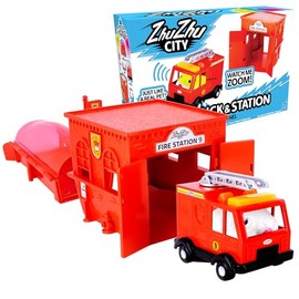 zhuzhu zhuzhu City Fire Station & Truck with Hamster Chunk C Perfect for Boys & Girls! Interactive Hamster & Fire Truck with Sirens & Sounds C 40+ Unique Noises & Actions C Pets Without The Mess