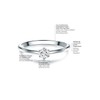 Tresor 1934 Women’s Solitaire Ring, Sterling Silver, Zirconia, White, Brilliant