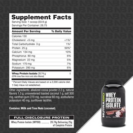 NutraBio NutraBio Whey Protein Powder Isolate Supplement C 25g of Protein Per Scoop with Complete Amino Acid Profile - Soy and Gluten Free - Zero Fillers and Non-GMO - Chocolate Dipped Macaroon- 2 Lbs.