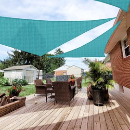 Patio Patio Paradise 20' x 20' x 20' Sun Shade Sail Triangle Canopy, Permeable Shade Cloth Fabric Sunlight Block Patio Cover HDPE Deck Awning for Outdoor Backyard Pergolas Roof Shading, Turquoise