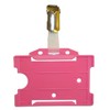 Pink Single Sided ID Card Badge Holder & Crocodile Strap