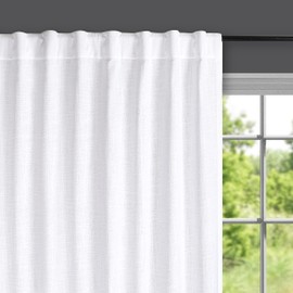 Bedding Craft Khadi Textured Cotton Curtain, 50x72 inch, White (Set of 2)