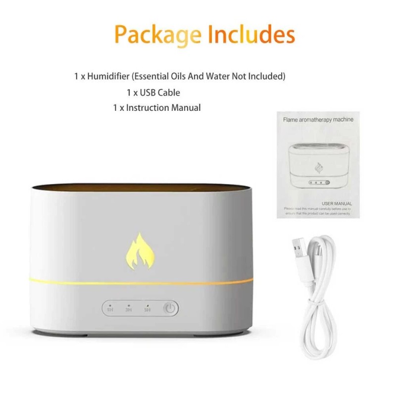 250ml USB Air Humidifier Essential Oil Aroma Diffuser 3D Flame