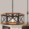 Rustic Farmhouse Large Plug in Pendant Light Fixture with Adjustable