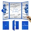 DARUNAXY Blue Silver Birthday Party Decorations, Jumbo Blue Happy Birthday