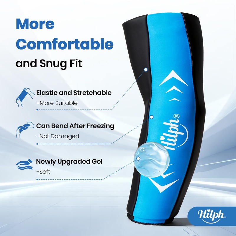 Hilph Full Arm Elbow Ice Pack Sleeve for Pitchers, Extended-Length