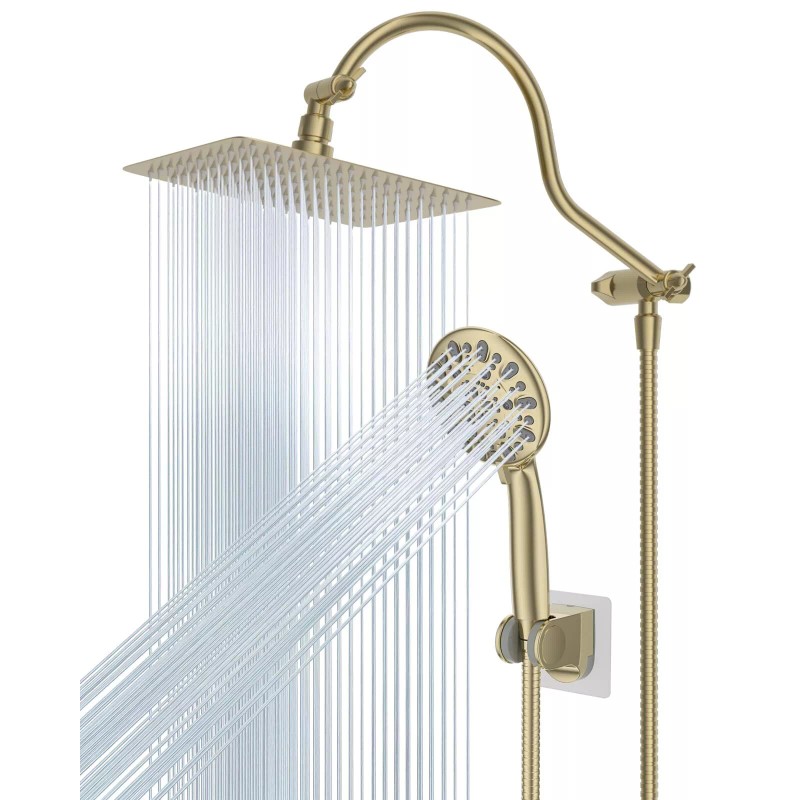 Hibbent All Metal Showerhead,10' - Square 10'' - Matte Black