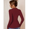 ZAFUL Women Long Sleeve Polo Sweater V Neck Button Down