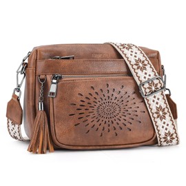 APHISON Crossbody Purse for Women，Small Crossbody Bags Trendy Vegan Leather Shoulder bag with Adjustable Strap and Tassel