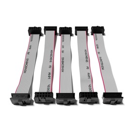 ExcelValley - 5-Pack - Eurorack Flat Ribbon Power Cables Modular Synth Synthesizer [10 to 10 Pins | 50 cm - 19.69"]