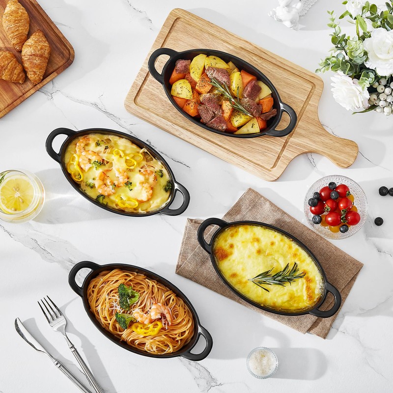 MALACASA Oval Au Gratin Baking Dish, 22 oz Casserole Dishes