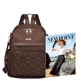 Backpack Women Nylon Waterproof Casual Daypacks Multipurpose Convertible Backpack School Bag for Girls Lightweight Girls Rucksack Classic Casual Backpack for Travel College Work (Brown)