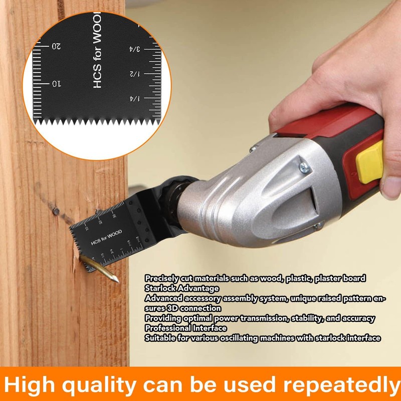 10 Pcs Oscillating Saw Blades, Wood Oscillating Multitool Quick Release