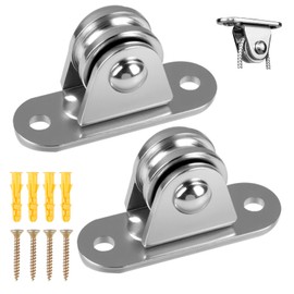 2 Pack Pulleys Stainless Steel Clothesline Silent Bearing Sliding Rollers, Used for Sports And Fitness, Sunshade Accessories, Pulley Systems, Heavy Object Handling and Moving