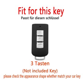 HIBEYO Smart Car Key Case Fits Mitsubishi Key Case Protective Case Fits Mitsubishi ASX Pajero Outlander Eclipse TPU Leather Texture Key Case Accessory Green