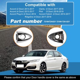 CZShiYue Car Front Left Exterior Door Handle Lock Cover Fit for Honda Accord 2013-2017 Hybrid 2014-2017 Plug-in 2014 Clarity 2016-2019 Ridgeline 2017-2019 72184T2AG21 72184-T2A-G21