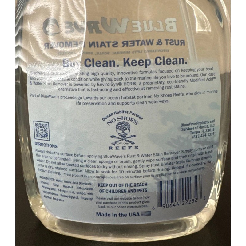Blue Wave BWS100432 Water Stain & Rust Remover Qt -