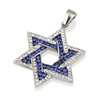 Star of David Pendant with Blue and White Gemstones +