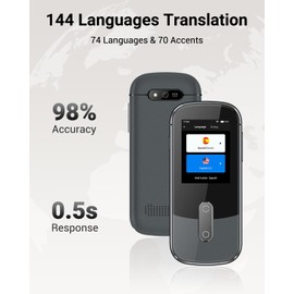 XUPURTLK Language Translator Device No WiFi Needed, Two-Way Real Time Voice Translation Device, 144 Languages Online Offline Voice Text Photo Translation for Travel, Business, Learning