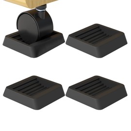 LIKENNY Caster Stoppers Set of 4 Furniture Chair Casters Fixing Vibration Absorbing Scratch Resistant Anti-Slip Wheel Chock Black
