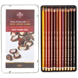KOH-I-NOOR Polycolor Brown Line Artist's Coloured Pencils (Set of 12)
