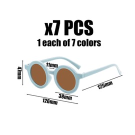 ZGDEIWGF 7 Pieces Kids Sunglasses, Protective Sunglasses, Summer Outdoor Sunglasses, Bicycle Sunglasses, Cartoon Personality Sunglasses, Party Photo Fashion Glasses, red