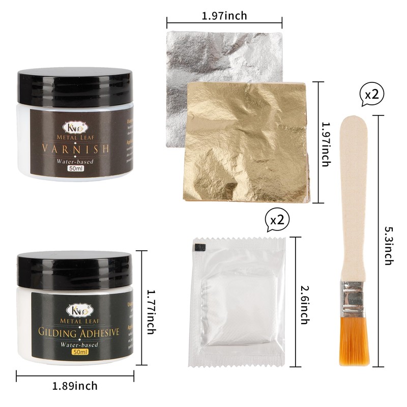 KINNO Epoxy Gilding Adhesive Glue Set, 50ml Gold Leaf Glue,50ml