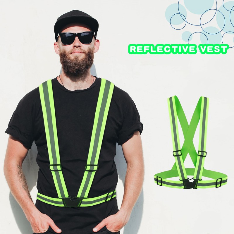 Flotory 12 Pcs Reflective Safety Vests Adjustable Reflective Straps Gear