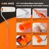 HANJKINZ 40 Pack Microfiber Paint Roller, 4 Inch and 6