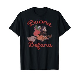 Epifania natalizia italiana Buona Befana vintage Maglietta