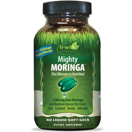 Irwin Naturals Mighty Moringa - 60 Softgels - 1,000 mg Pure Moringa and Nutrient-Dense Oils from Chia, Coconut, Hemp, Avocado