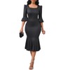 dasmzper Women's Elegant Short Ruffle Sleeve Bodycon Long Formal Party