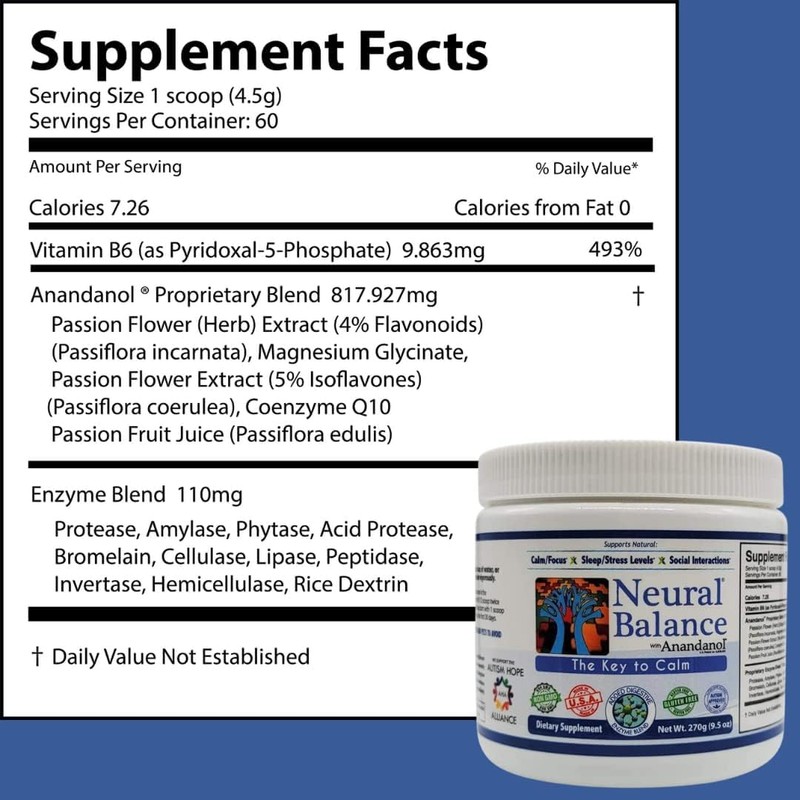 NEURAL BALANCE Anandanol with Proprietary Digestive Enzyme Blend, 9.5 Ounce