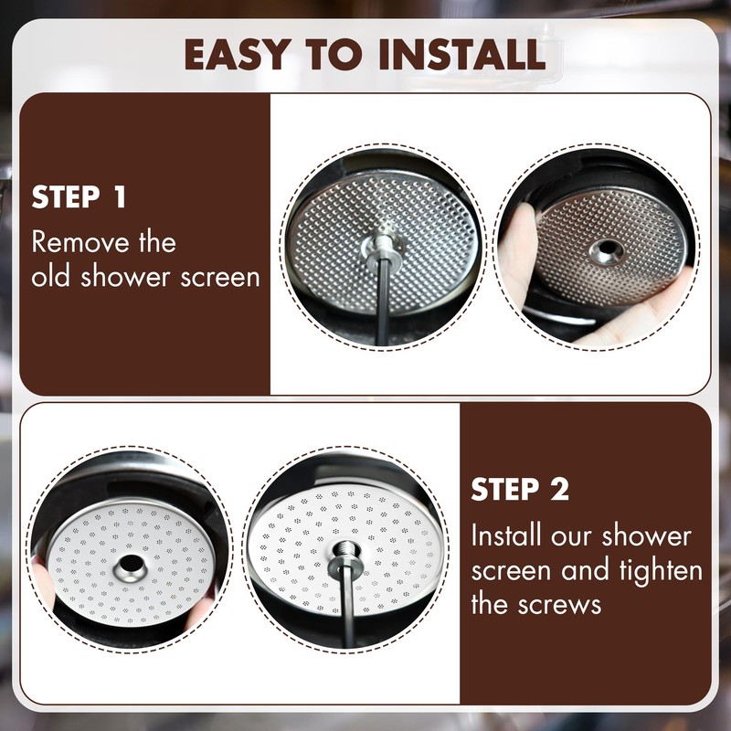 Dunkive Precision Shower Screen with Silicone Steam Ring, Compatible with
