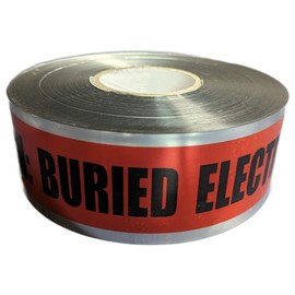 Industry Standard 3 inch x 1000 Foot 5 Mil DETECTABLE Safety Tape Caution Buried Electric Below Red/Black Print
