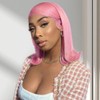 UCUVIC Rose Pink 13x4 Bob Wig Human Hair Hd Transparent