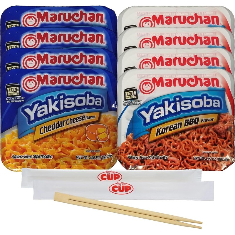 Maruchan Yakisoba Variety, 4 of each Flavor (Pack of 8),